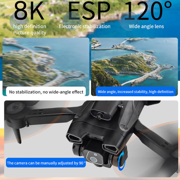 K9 Drone Professional Ilmakuvaus 8K Dual Camera HDR lig 2 camera 2 battery
