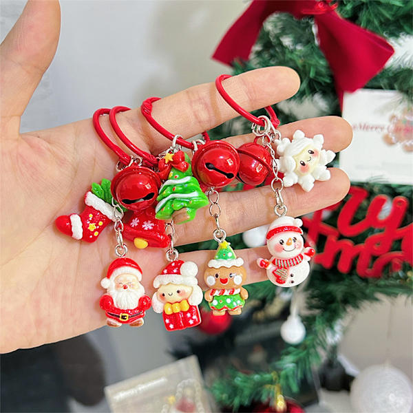 e Jultomte Pepparkaksgubbe Hänge Nyckelring Väska Dekoration C A9