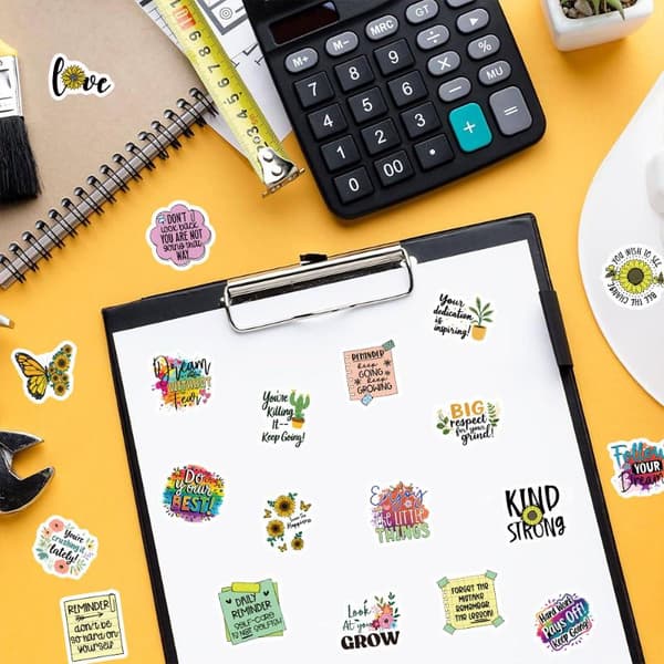 500 STK Inspirerende Engelske Rullestickers Tilpas og Beløn A2