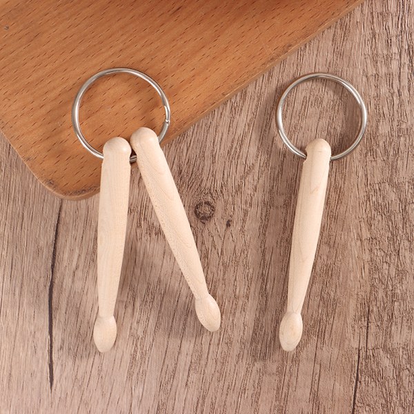 Mini Drum Sticks Nøglering Træ Drumsticks Nøglering Keyfob A
