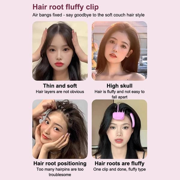 Fluffig Hårnål Lockande Luggar Klämmor Hårrotsvolymgivande Hår C A12