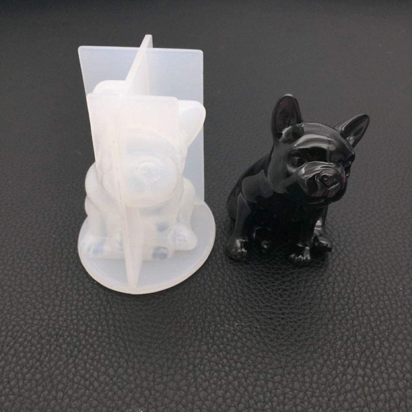 3D Bulldog Crystal Epoxy Resin Mold Lucky Cat smykker halskjede A