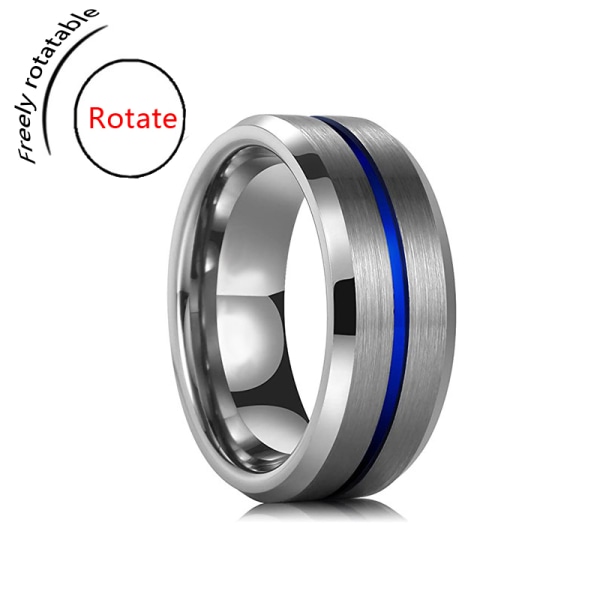 Creative Center Grooved Ringar Hip Hop Titanium Stål Par Rin E 8