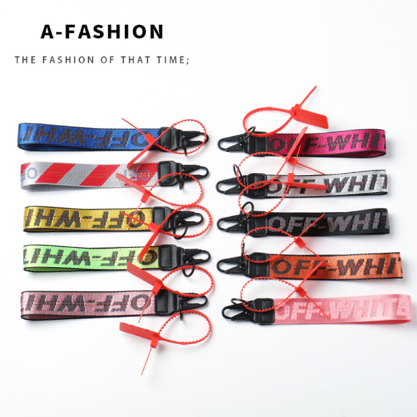 Off-White inspirert nøkkelring Lanyard industriell belte håndleddsstropp 2