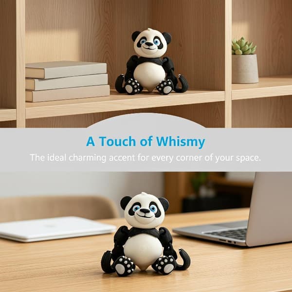 3D-print simulering Panda Legetøj Statue Legetøj med bevægelige led til skrivebord O