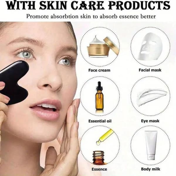 Silikone Ansigtsisrullemåtte Ansigtsmassager & Gua Sha Rulle Black 1