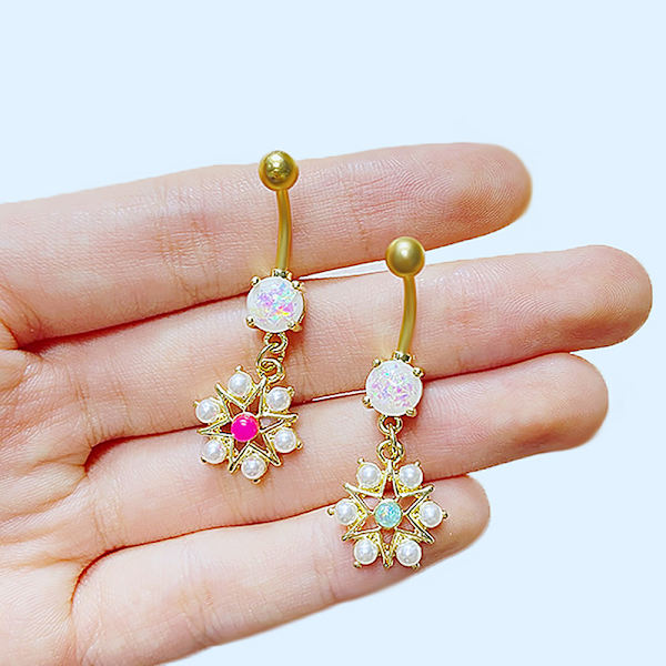 Hjärta kristallhänge navelring för kvinnor navel Piercin A3