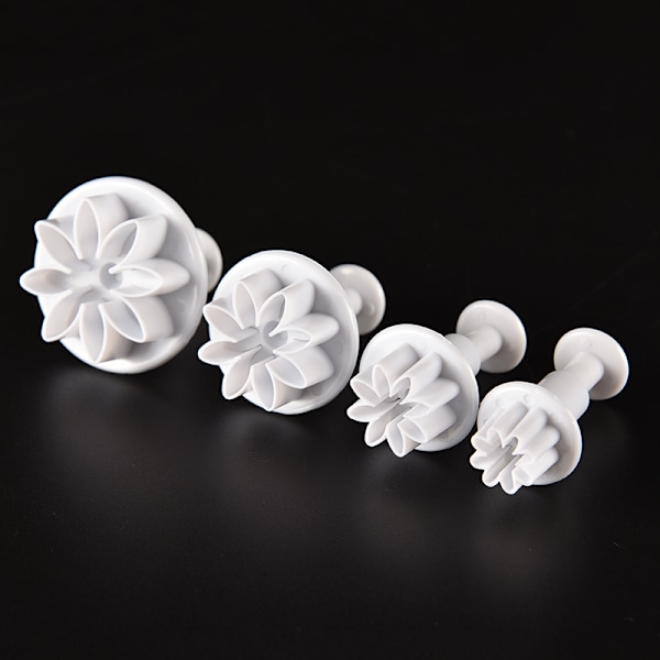 4X Tårta Fondant Sugarcraft Dekor Cookie Form Gjutform Plunger Präglingsverktyg