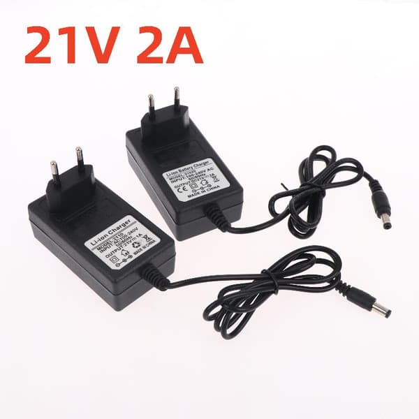 1 stk. 21V lithium batterioplader 1A 2A til 18V intelligent strømadapter 21V 1A