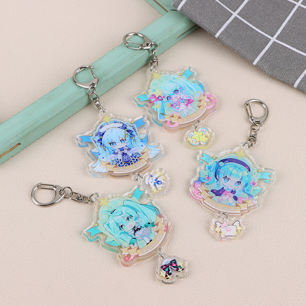Nøkkelringer Anime Miku Nøkkelring Veske Charm Tilbehør Akryl Fa H