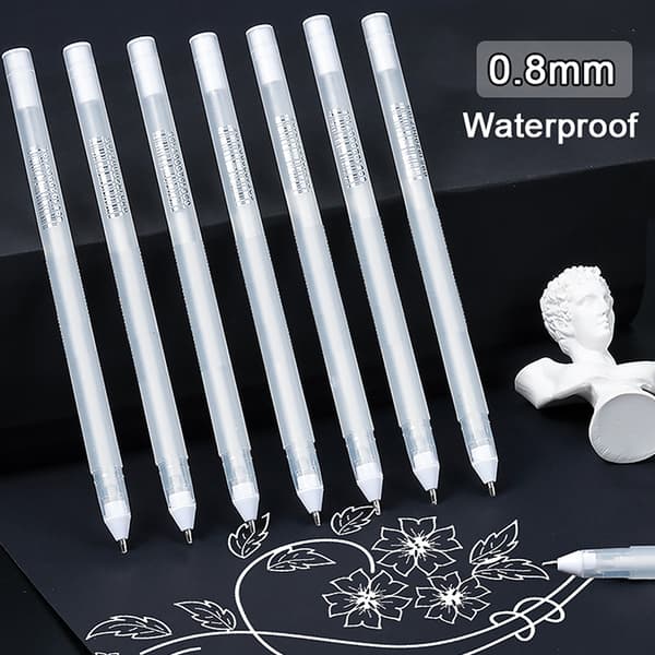 1/3st 0,8mm Oilly White Marker Penna Graffiti Pennor Vattentät Per 3PCS
