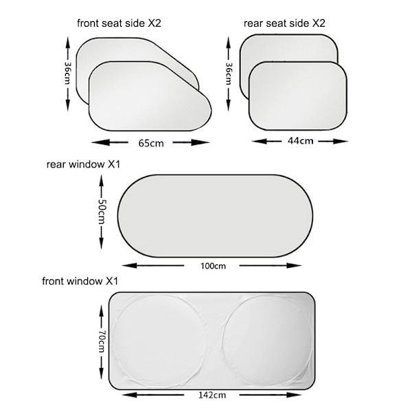 Vindskjermsolskjermer Sammenleggbar bilfrontvindusolskjerm for Mos 1pc rear window