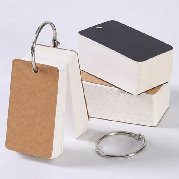 100 ark tomma kort papper med ringar studienotering memo pad med A1