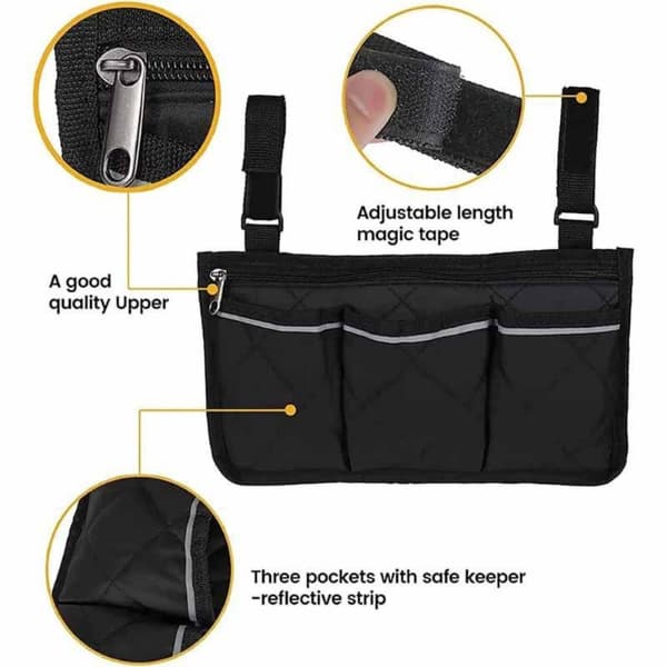 5 farver kørestol side organizer taske multi lommer armlæn st red