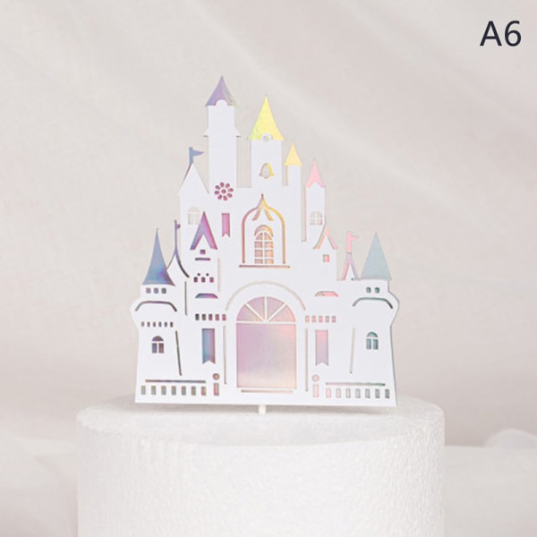 Palace Princess Cake Topper til bryllupsfødselsdagsbageudstyr Multicolor A6