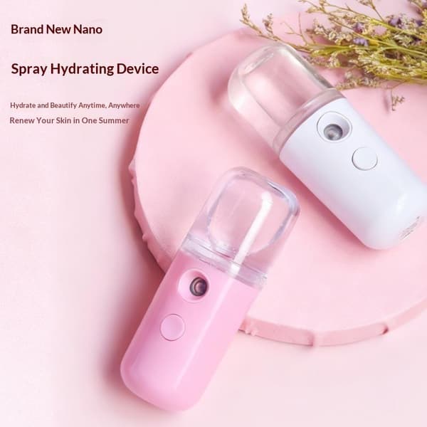 1 sæt Nano Mist Ansigtsforstøver Luftfugter USB Genopladelig Nebu White