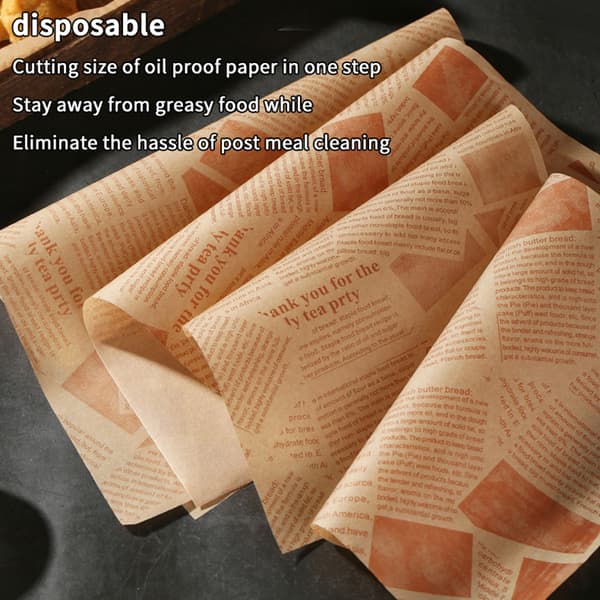 100 ark olieafvisende bagepapir fedtbestandigt voks sandwich A2