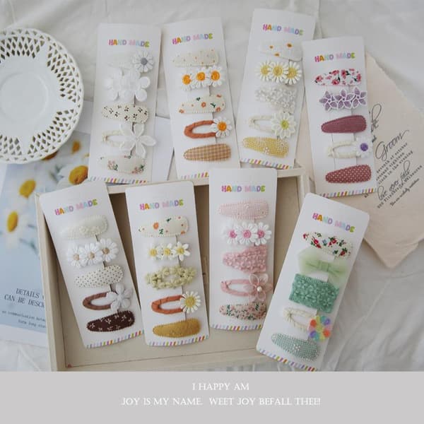 Hårnåle 5 stk. BB-clips sæt pastel blomsterhårspænder til piger StyleF