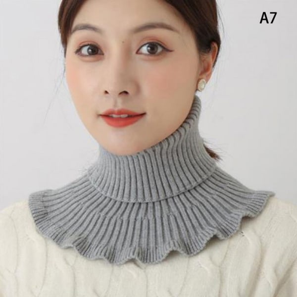 Varm strikket krage Ull Dame Turtleneck Knitted False Col A7