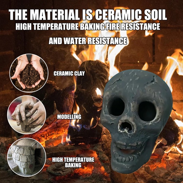 Halloween Human Skull Decoration Genanvendelige Fire Pit Skulls til C 1pc