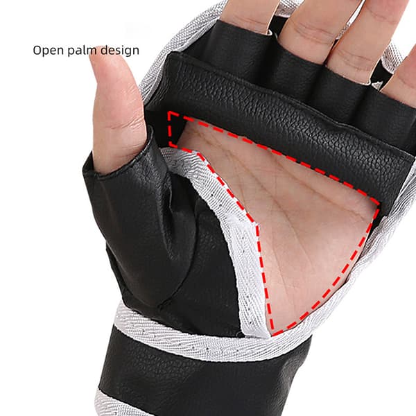 Halvfinger boksetræningshandsker Sort 1/2 par fingerløse handsker 1 pair