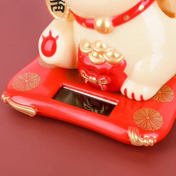 Solar Lucky Cat Bil dekoration kage bagning nytår ornamenter white