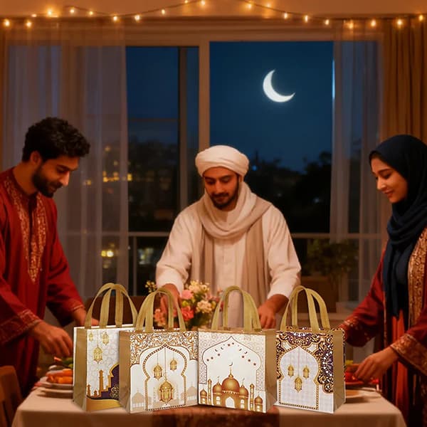 10 st Eid Mubarak presentpåse Nonwoven kakgodisförpackningspåse A1