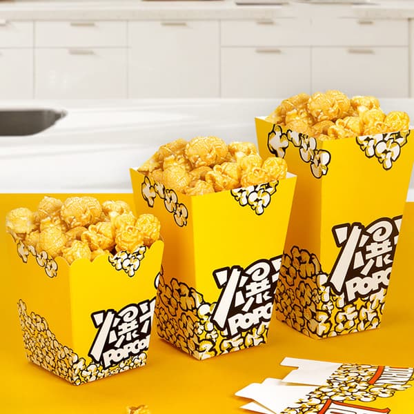 Engångs popcornhinkar Behållare Hållare Pappersmugg Popcorn B A19