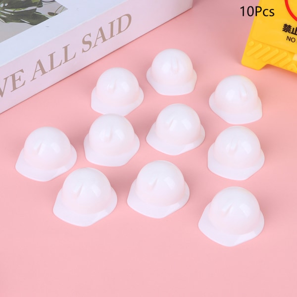 10 kpl Mini Doll Helmet 1:12 Dollhouse Miniature Suojakypärä M White