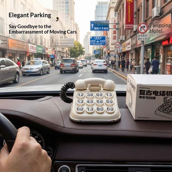 Retro fastnettelefonformet bilparkeringsnummer Mini Tempora A1