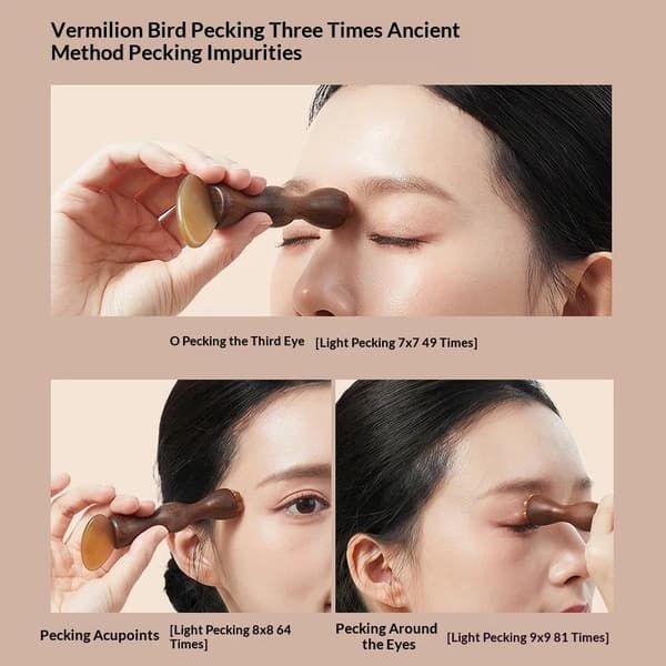 1 stk. Ansigtsmassager Lotusfrøkapsel Skønhed Messingperle Palisander Gua Sha