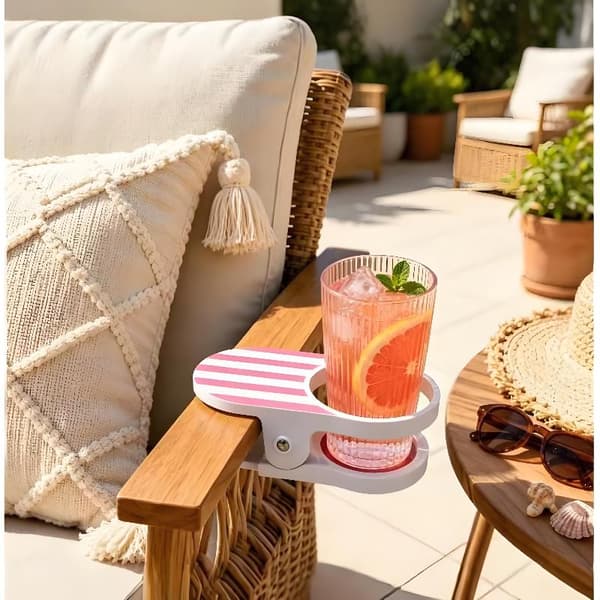 Klembar drikkeholder Klembar drikkeholder for strandstoler Ha Pink
