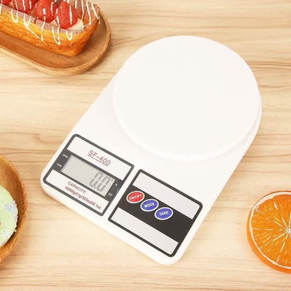 Digital køkkenvægt 10 kg multifunktionsbalance LCD-display White