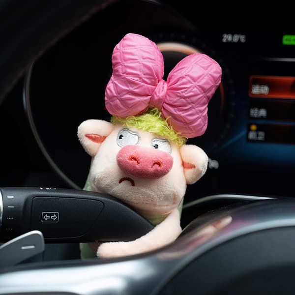 Bil Blinkvisker Cartoon Decoration Mini e Piggy Plush Dol A5