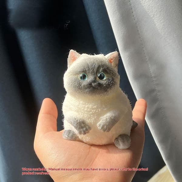 e Kawaii Kat Blød Silikone Legetøj Aflastningsgave Siamese Cat
