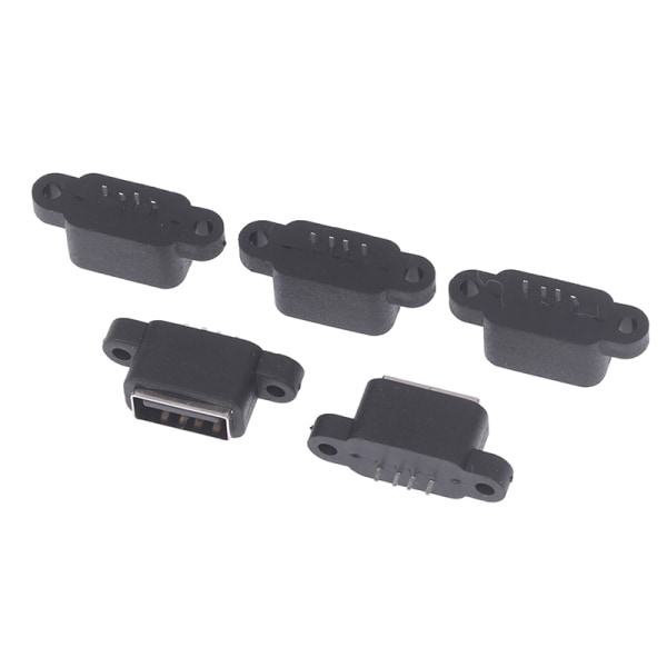 5 Stk Vanntett USB 2.0 Lading Data Tail Plug-in USB2.0 Conne