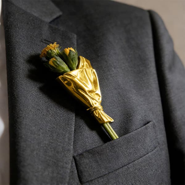 Grenformet blomsterindsats broche DIY tøj corsage med ind A2