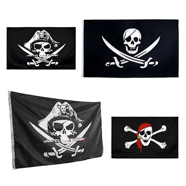 Big Skull Piratflagga Röd Bandana Bones Double Skull DIY Decor D 60x90cm