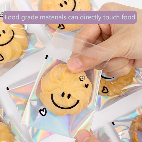 100 stk Snowflake Crisp Cookie emballagepose Selvklæbende pose B 100pcs