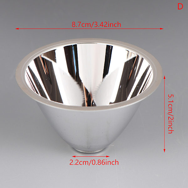 LED Aluminium Reflektor Cup uden monteringsplade Reflekterende Cu D