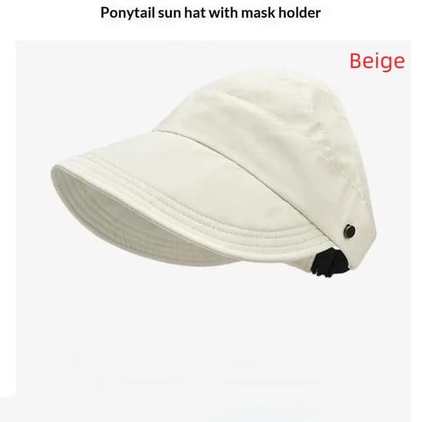1 stk. foldbar solhat med bred skygge, solcreme, justerbar, hurtigtørrende B Black