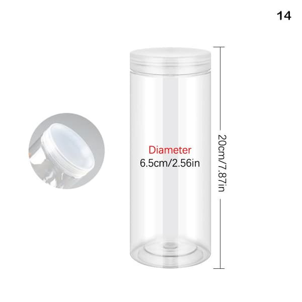 1 st transparent PET-plastförvaringsflaskor förseglad burk 14