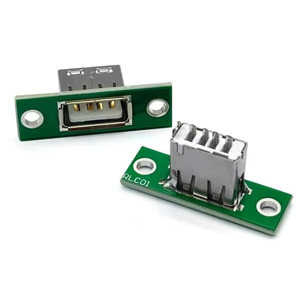 5 stk. USB med fast printpladestik DIY panelmonteringsreparation C 5pcs