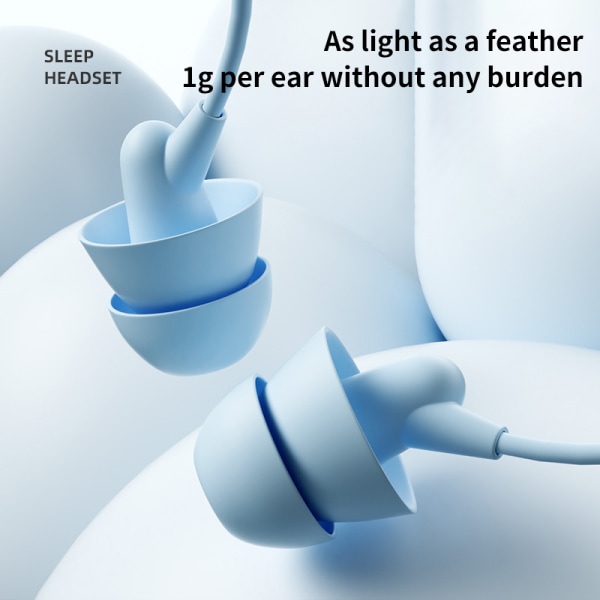In-ear silikone sove øretelefoner til sove side sove øretelefoner Blue-3.5mm