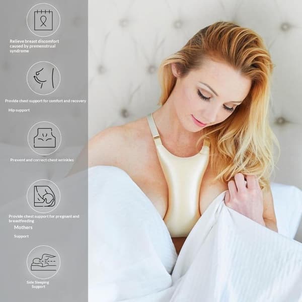 Side Sleeping Bryst Anti-rynke Pude Bryststøtte Beskyttelse Silver