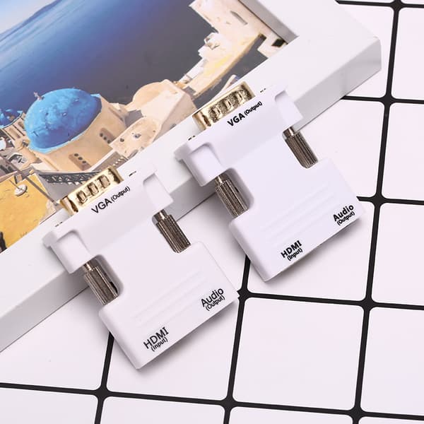 VGA til HDMI Adapter Full HD 1080P o Video Converter Bærbar PC