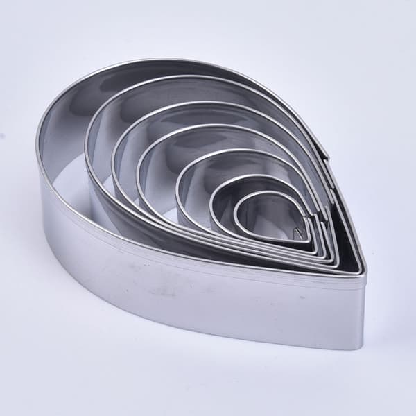7PCS Blomhjärta Form Mousse Ring Form Rostfritt Stål C