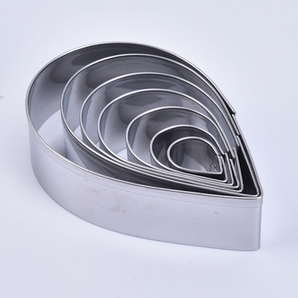 7PCS Blomsterhjerteform Mousse Ringform Rustfritt Stål C