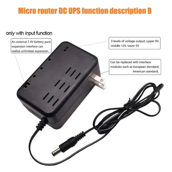 Bærbar Mini UPS AC 220V til DC 5/9/12V til Modem CCTV Kamera W A1