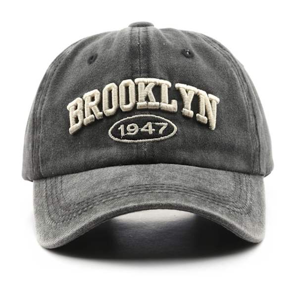 Retro vasket baseballhat Kvinder S Brev Broderet Spring Sum Black